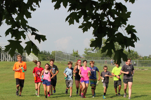 Photo of the first practice of the runLawrence Middle School Cross Country Program.